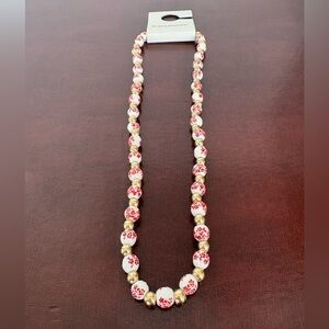 Francesca's Collections Red and Gold Necklace